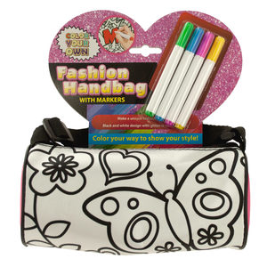 4 Pieces Per Pack Of Color Your Own Fashion Roll Handbag With Markers][Wholesales Purchase|Hoodmat.Com