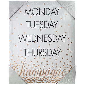 4 Pieces Per Pack Of Days Of The Week Champagne Canvas Wall Art ][Wholesales Purchase|Hoodmat.Com