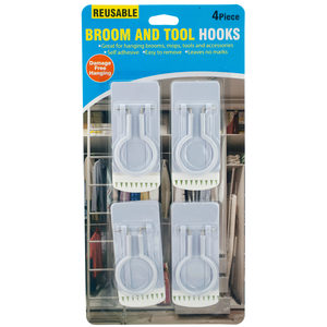 4 Pieces Per Pack Of Reusable Self-Adhesive Broom &Amp; Tool Hooks Set ][Wholesales Purchase|Hoodmat.Com
