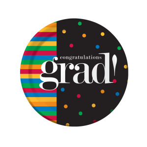 24 Pieces Per Pack Of Grad U Made It Round Plates Set ][Wholesales Purchase|Hoodmat.Com