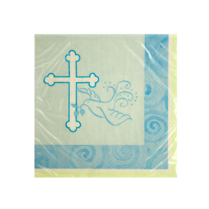 24 Pieces Per Pack Of Blue Faithful Dove Beverage Napkins ][Wholesales Purchase|Hoodmat.Com