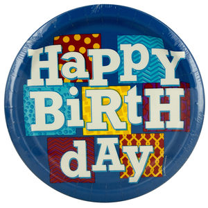 36 Pieces Per Pack Of Happy Birthday Blocks Party Plates Set ][Wholesales Purchase|Hoodmat.Com