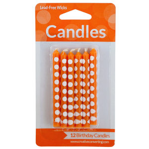 36 Pieces Per Pack Of Orange Polka Dot Birthday Candles Set ][Wholesales Purchase|Hoodmat.Com