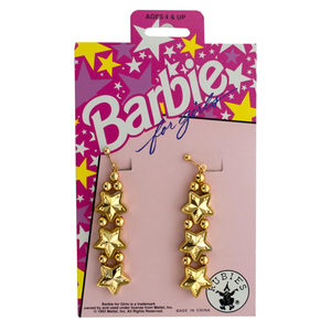 36 Pieces Per Pack Of Barbie For Girls Gold Star Dangle Earrings ][Wholesales Purchase | Hoodmat.Com
