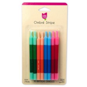 24 Pieces Per Pack Of Cake Mate Ombre Stripe Birthday Candles ][Wholesales Purchase|Hoodmat.Com