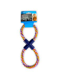 Figure 8 multi-colored rope dog toy