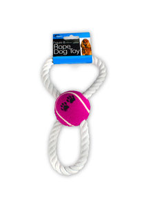 Figure-eight rope and ball dog toy