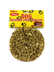 8 Pack pizza-shaped dog treats