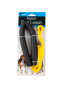 Dog leash with rubber handle