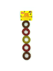 5 Pack rawhide dog donuts