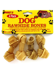 Small rawhide dog bones