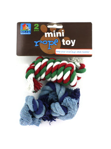 2 Pack miniature rope dog toys (assorted colors)