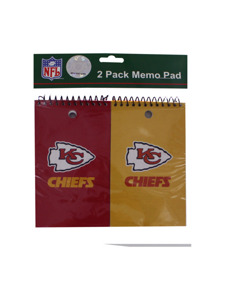 nfl kansas city chiefs 2 pack memo pad