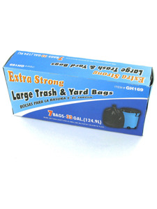 33 gal. extra strong large trash yard bags, 7pk.