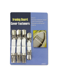 Ironing board cover fasteners