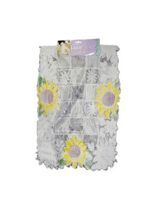 15 x 45 Lace table runner with sunflower design