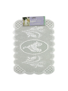 Rooster lace table runner