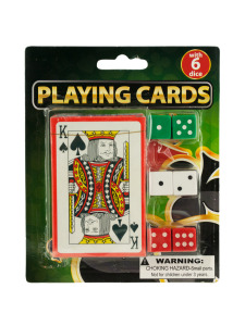Vegas style playing card with dice