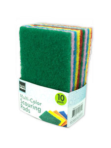 Multi-colored scouring pads