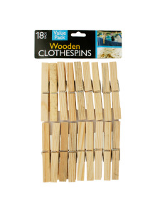 18 Pack large wooden clothespins