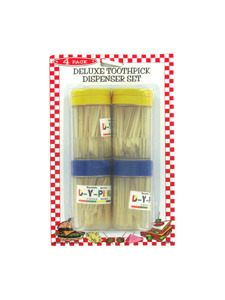 Set of four toothpick dispensers