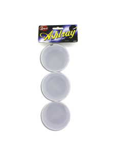 3 pk. 3" round ashtray plastic