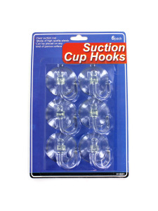 Clear suction hooks (set of 6)