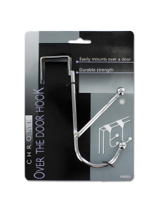 Chrome over-the-door hook
