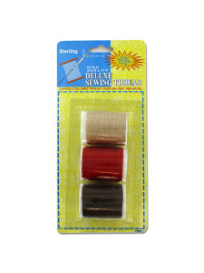 3 Pack deluxe sewing thread (assorted colors)