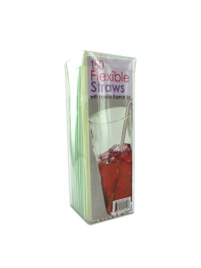 Flexible straws with dispenser box