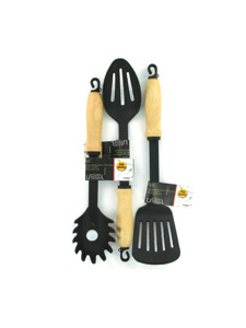 Wood handle kitchen utensils