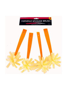 4 pk. plastic handle sponge brush