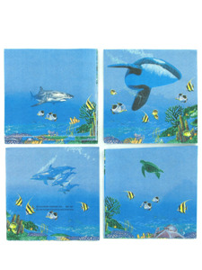 ocean adventure beverage napkins 5x5 inch 16-pack