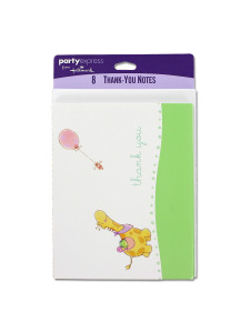 nursery parade 8 count thank you note cards/envelopes