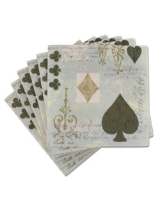 16pk. card suits napkins