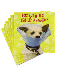16pk. martini dog napkins