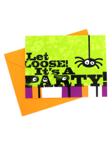 let loose spider 10 pack invitations/envelopes