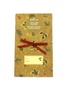 xmas holly gift card holder