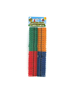 50 Pack multi-color plastic clothespin