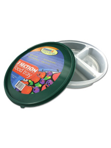Three-section food tray (assorted colors)