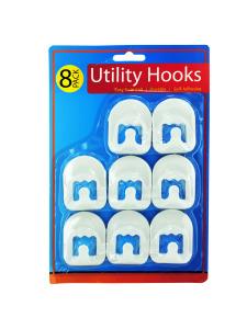 Self-adhesive utility hooks (set of 8)