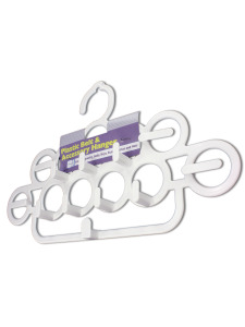 Plastic belt and accessory hanger