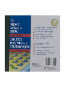 100 sheet carbonless phone message book 2 messages per page
