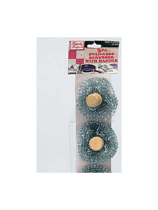 Stainless steel scrubbers with handle