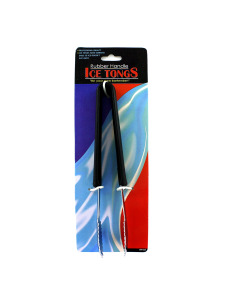 Ice tongs with rubber handle