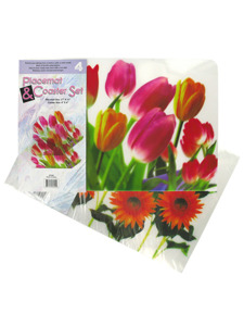 4 Piece place mat and coaster set