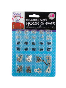 28 Pack sewing hook and eye set