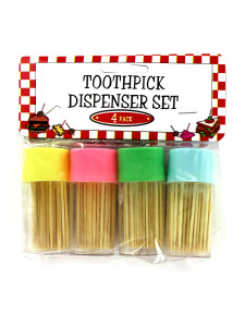 Pastel toothpick dispenser set (set of 4)