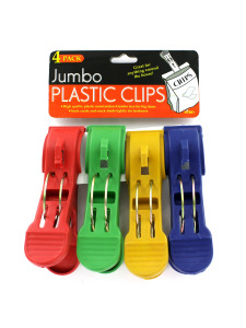 4 Pack jumbo plastic clips