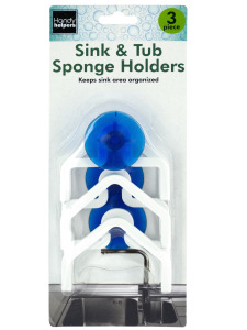 3 pc suction cup sink / tub sponge holder
